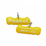 Lemonade Yellow Jelly-Bean Font - 2x Tags Dog Name Tags by Bashtags