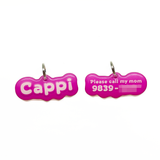 Raspberry Pink Jelly-Bean Font - 2x Tags Dog Name Tags by Bashtags