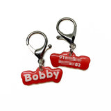 Apple Red Jelly-Bean Font - 2x Tags Dog Name Tags by Bashtags