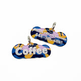 Camo Lilac Apricot Rock-Sugar Font - 2x Tags Dog Name Tags by Bashtags