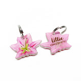 Pink Lily Dog Name Tags by Bashtags