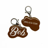 Brown Love-Script Font - 2x Tags Dog Name Tags by Bashtags