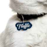 Dark Grey Love-Script Font - 2x Tags Dog Name Tags by Bashtags