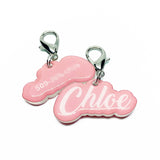 Pastel Pink Love-Script Font - 2x Tags Dog Name Tags by Bashtags