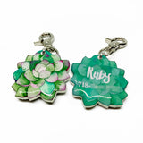 Pink Jade Succulent - 2x Tags Dog Name Tags by Bashtags