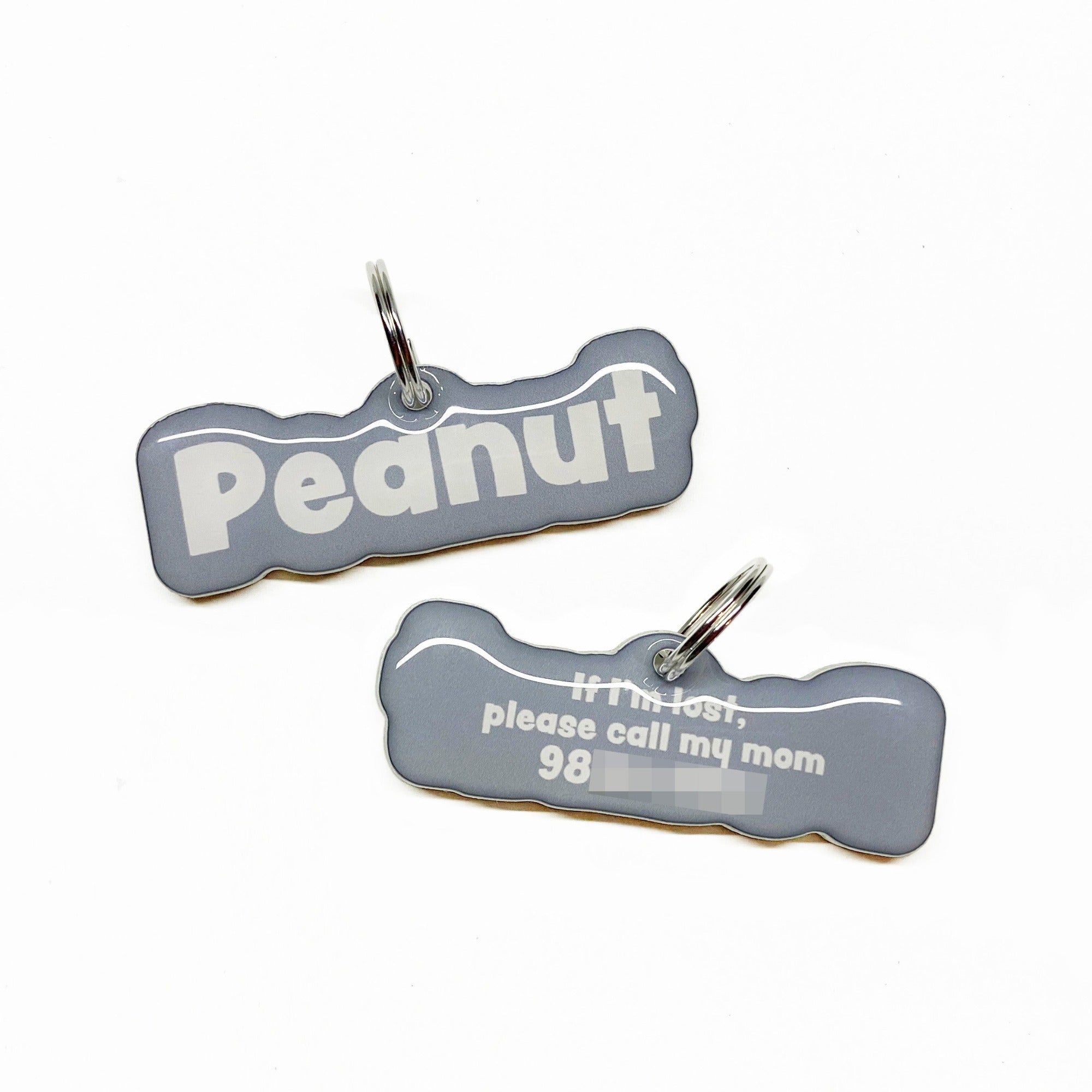 Grey Rock-Sugar Font - 2x Tags Dog Name Tags by Bashtags