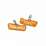 Orange Rock-Sugar Font - 2x Tags Dog Name Tags by Bashtags