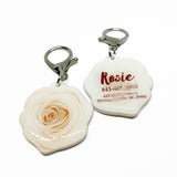 Cream Rose - 2x Tags Dog Name Tags by Bashtags
