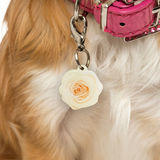 Cream Rose - 2x Tags Dog Name Tags by Bashtags
