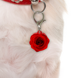 Burgundy Rose - 2x Tags Dog Name Tags by Bashtags