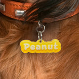 Lemonade Yellow Jelly-Bean Font - 2x Tags Dog Name Tags by Bashtags