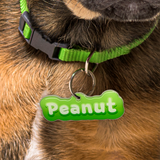 Lime Green Jelly-Bean Font - 2x Tags Dog Name Tags by Bashtags