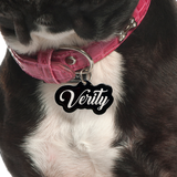 Black Love-Script Font - 2x Tags Dog Name Tags by Bashtags