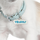 Blue 3D Handwriting Font Pet ID Tag by Bashtags