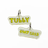 Yellow 3D Handwriting Font - 2x Tags Dog Name Tags by Bashtags