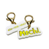 Yellow 3D Handwriting Font Pet ID Tag by Bashtags