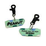 Puppy Gallery Amber Bashtag (Light Green) - 2x Tags Dog Name Tags by Bashtags