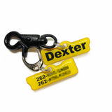 Golden Yellow Arial Bold (Black Lettering) Pet ID Tag by Bashtags