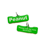 Lime Green Arial Bold - 2x Tags Dog Name Tags by Bashtags