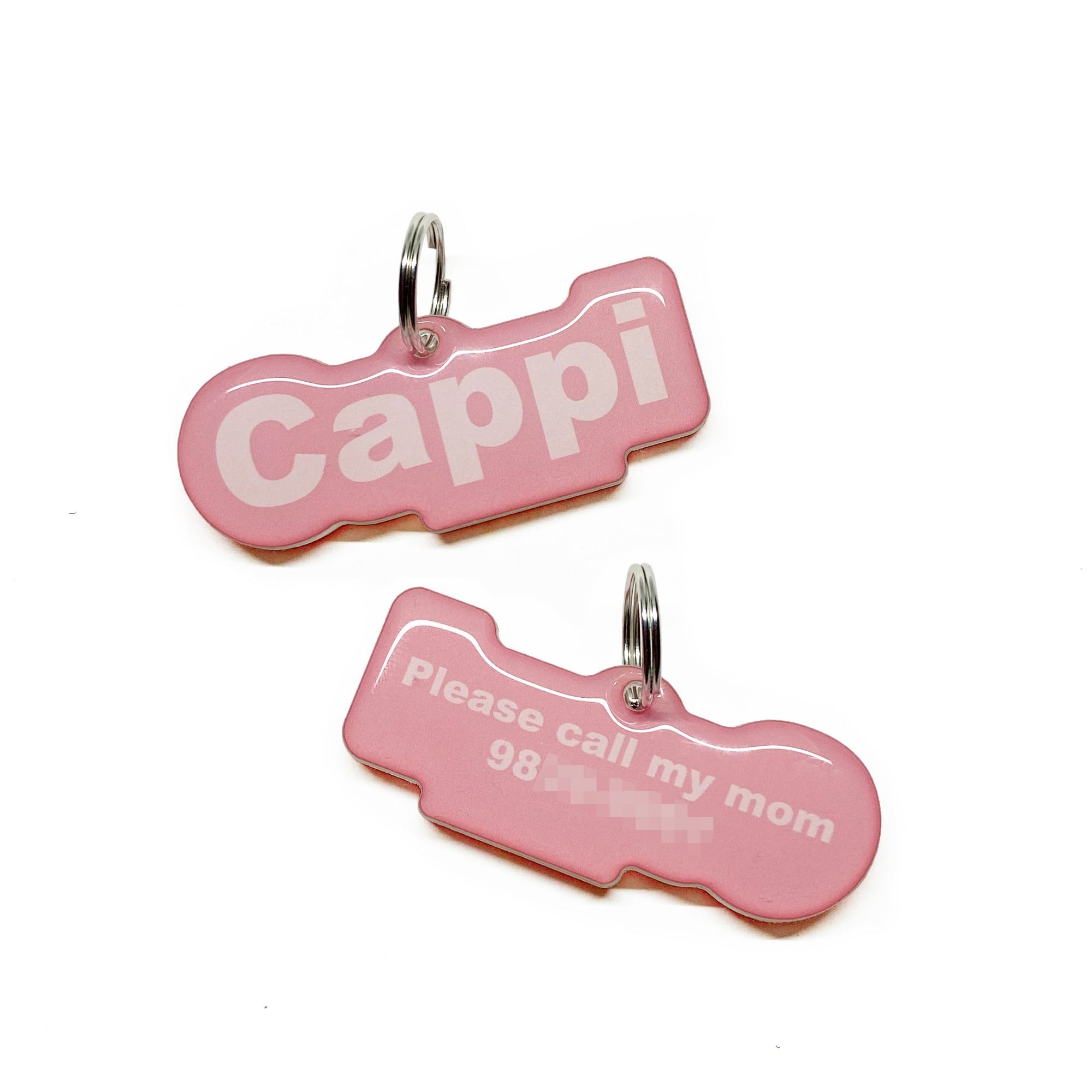 Pastel Pink Arial Bold Pet ID Tag by Bashtags