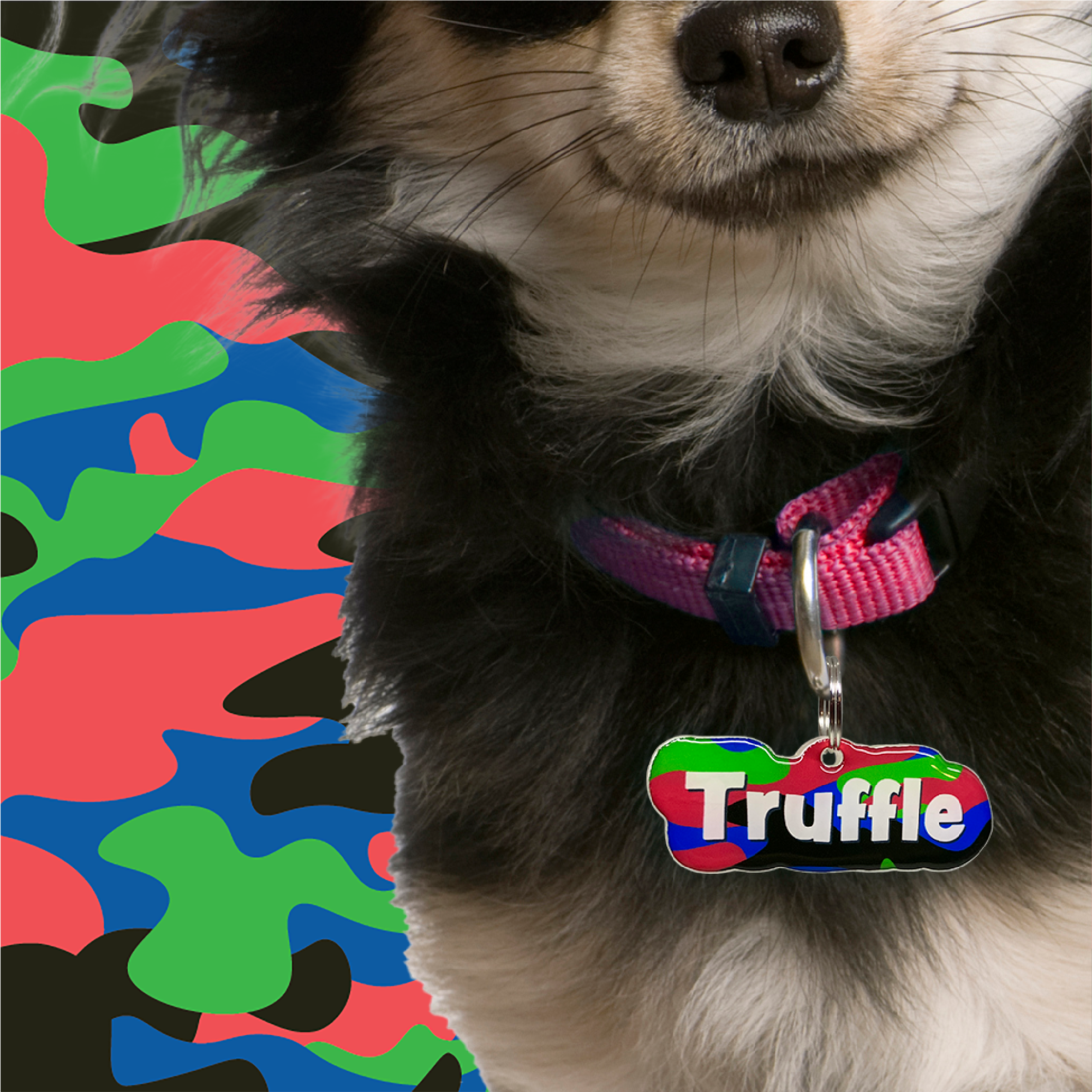 Liberty Blue Big Polka Dots Bowtie Pet ID Tag | Unique Pet Liberty Blue Big Polka Dots Bowtie Pet ID Tag | Unique Pet