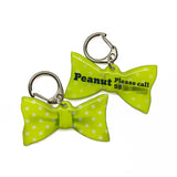 Pear Big Polka Dots Bowtie Pet ID Tag Dog Tag | Custom Pet ID Tags by Bashtags®