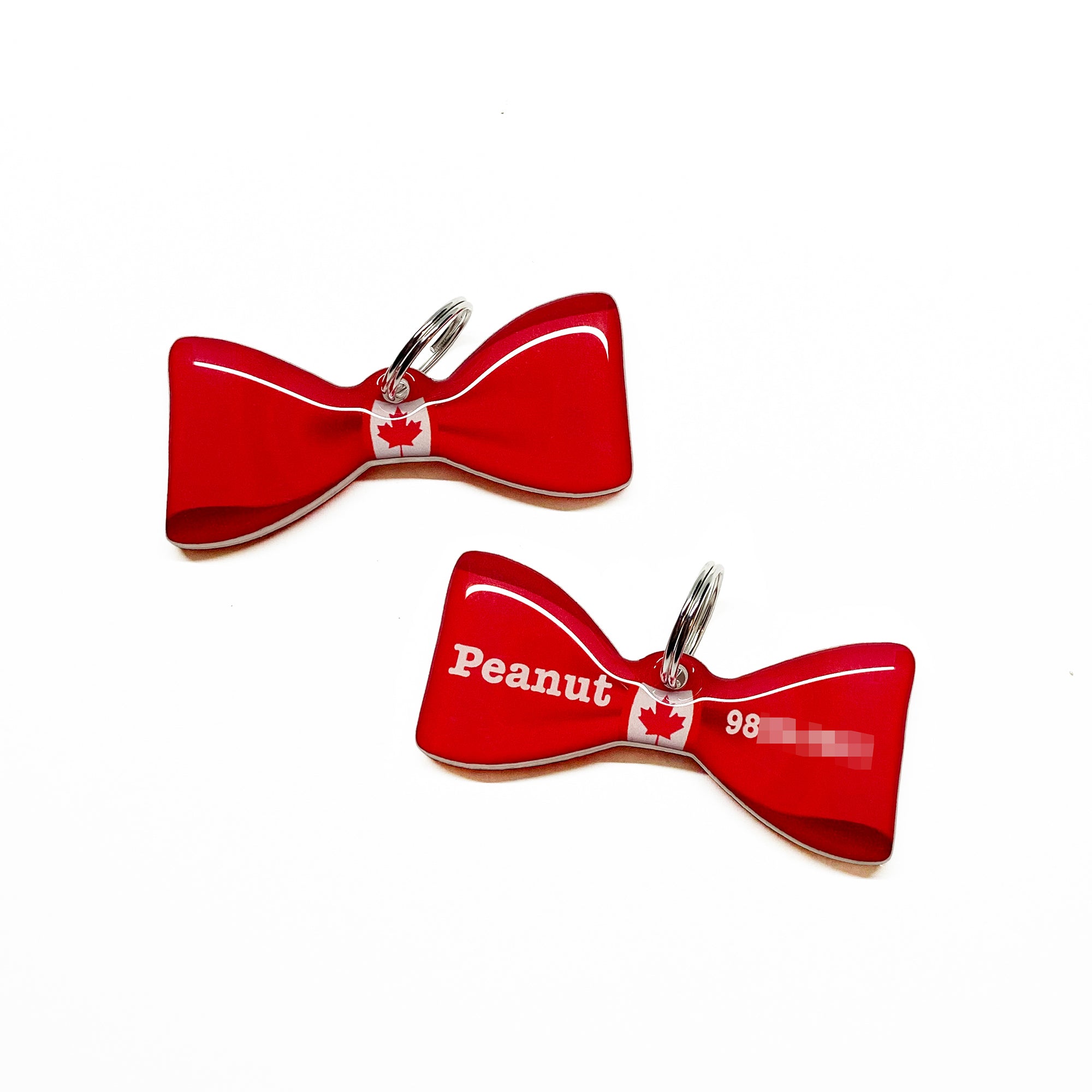 Red Canada - 2x Tags Dog Name Tags by Bashtags