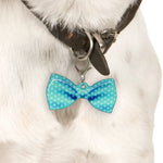 Verdigris Faded Polka Dots Bowtie Pet ID Tag Dog Tag | Custom Pet ID Tags by Bashtags®