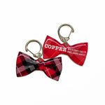 Red Tartan - 2x Tags Dog Name Tags by Bashtags