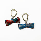 Tartan Bowtie Pet ID Tags For Dogs and Cats, Unique Bowtie Pet Name Tags Made With Acrylic, Lightweight and Silent