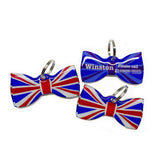 United Kingdom Flag Bowtie Pet ID Tag Dog Tag | Custom Pet ID Tags by Bashtags®