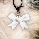 White Ribbon Bowtie Pet ID Tag Dog Tag | Custom Pet ID Tags by Bashtags®