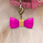 Pink Gold Brooch Bowtie Pet ID Tag Dog Tag | Custom Pet ID Tags by Bashtags®