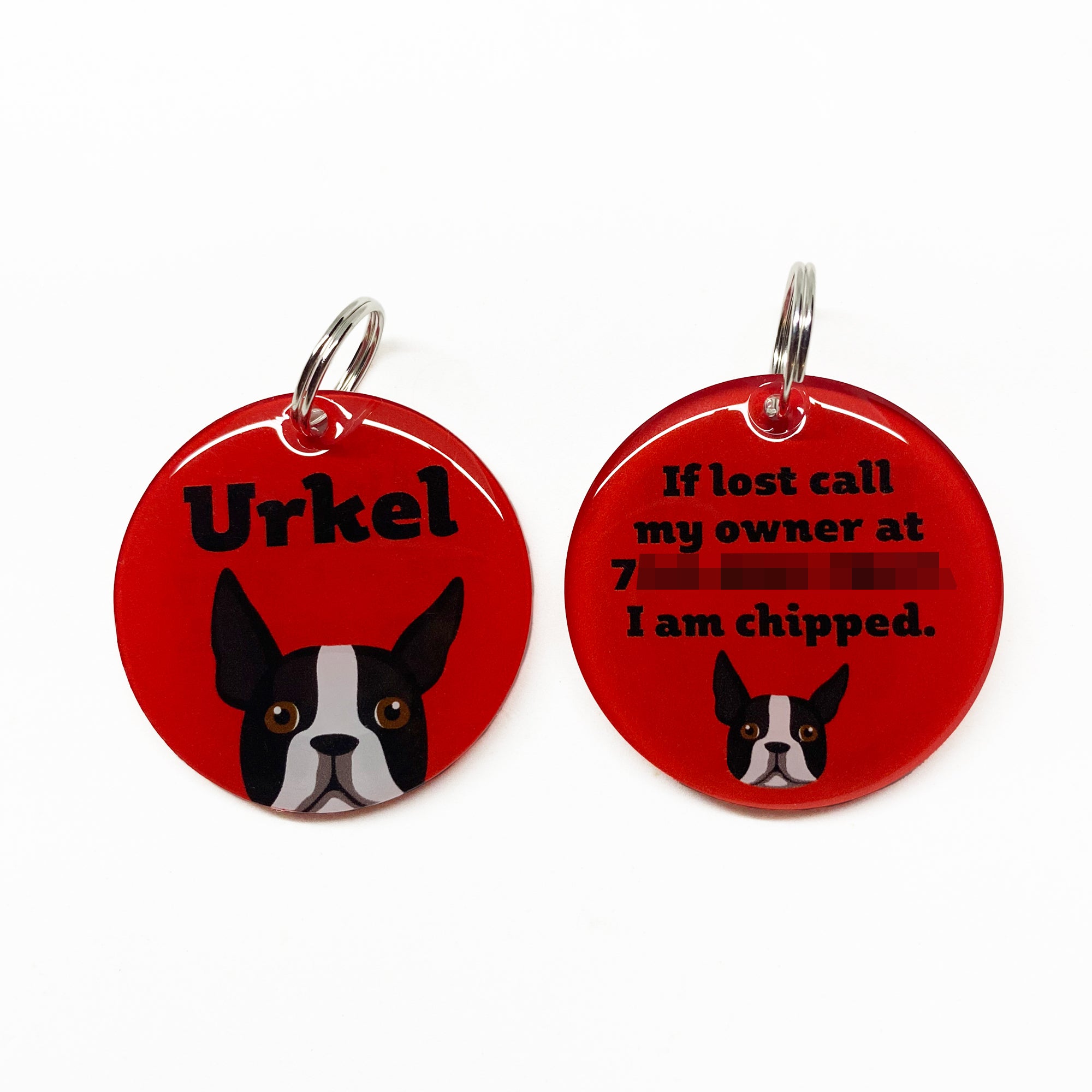 Boston Terrier - 2x Tags Dog Name Tags by Bashtags