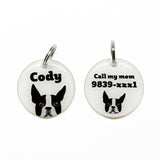 Boston Terrier - 2x Tags Dog Name Tags by Bashtags
