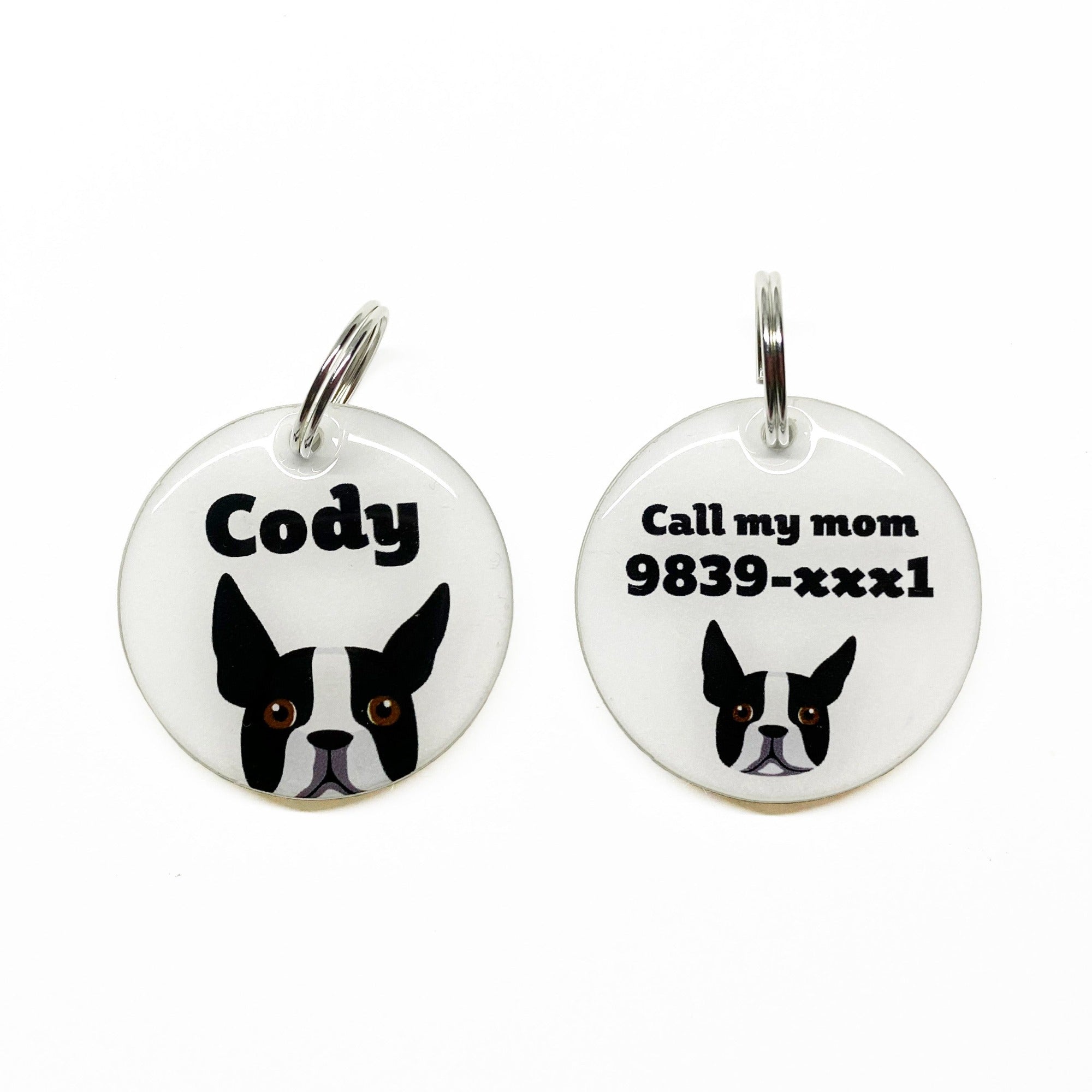Boston Terrier Double-Sided Dog Tag | Unique Pet ID Tags by Bashtags®