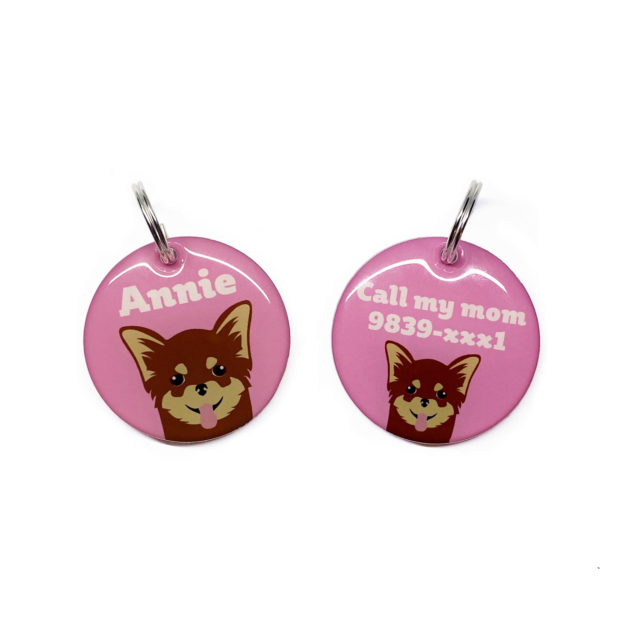Brown Chihuahua Double-Sided Dog Tag | Unique Pet ID Tags by Bashtags®