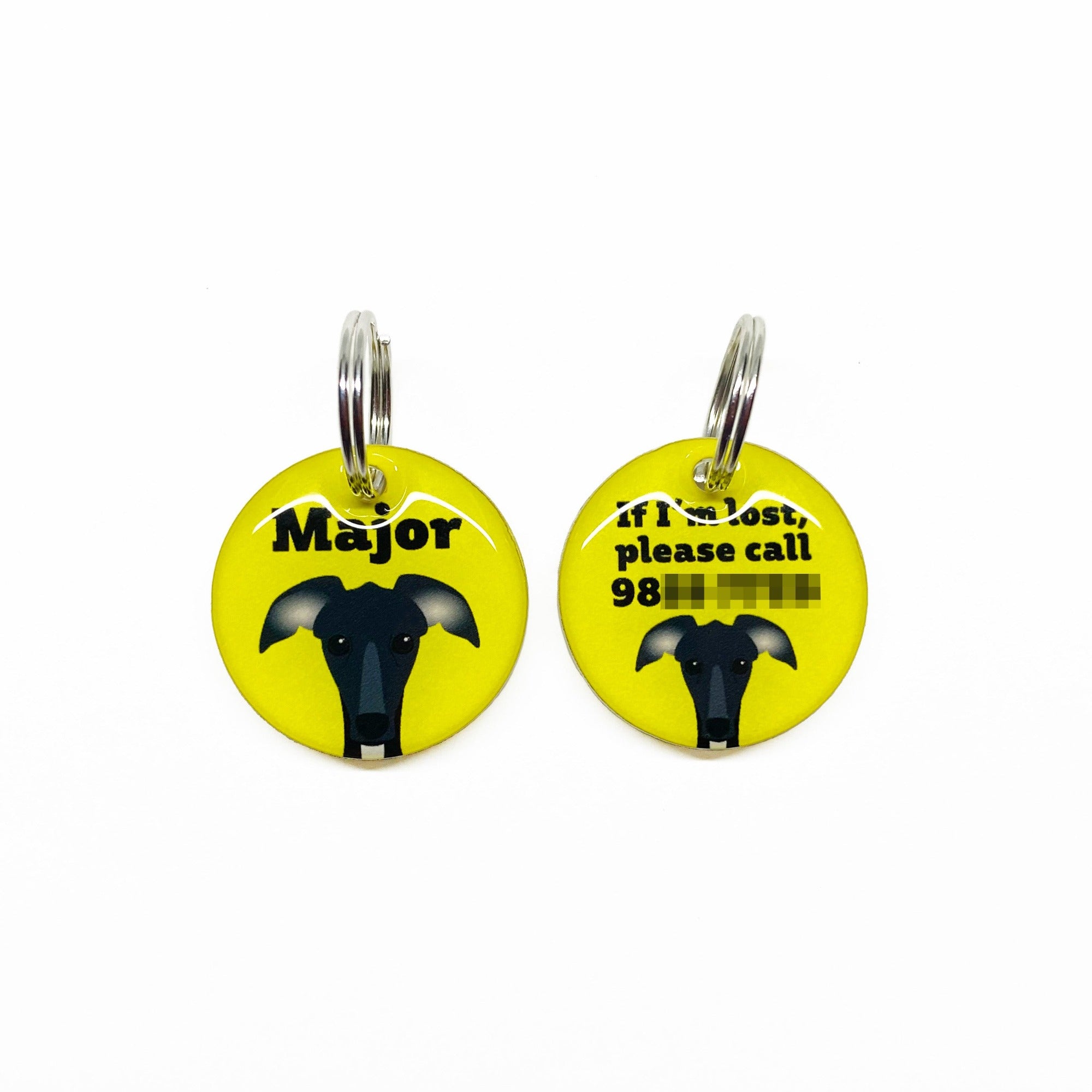 Greyhound Double-Sided Dog Tag | Unique Pet ID Tags by Bashtags®