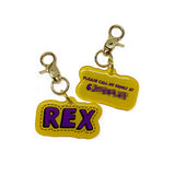 Orange + Purple Superhero Comics - 2x Tags Dog Name Tags by Bashtags