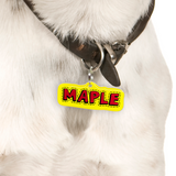 Yellow + Red Superhero Comics Pet ID Tag Dog Tag | Custom Pet ID Tags by Bashtags®