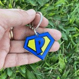 Blue Superhero Emblem Pet ID Tag Dog Tag | Custom Pet ID Tags by Bashtags®