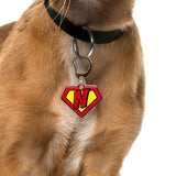 Red Superhero Emblem Pet ID Tag Dog Tag | Custom Pet ID Tags by Bashtags®
