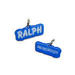 Electric Blue Goofy Font Pet ID Tag by Bashtags