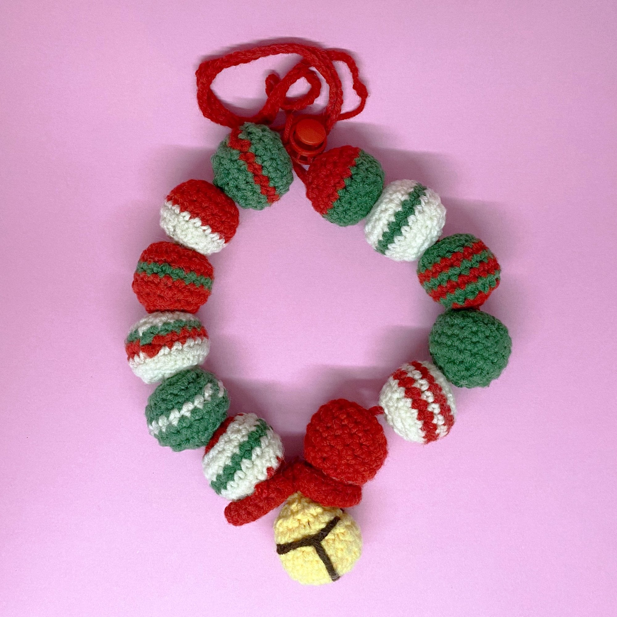 Crochet Christmas Balls Collar For Cats and Dogs