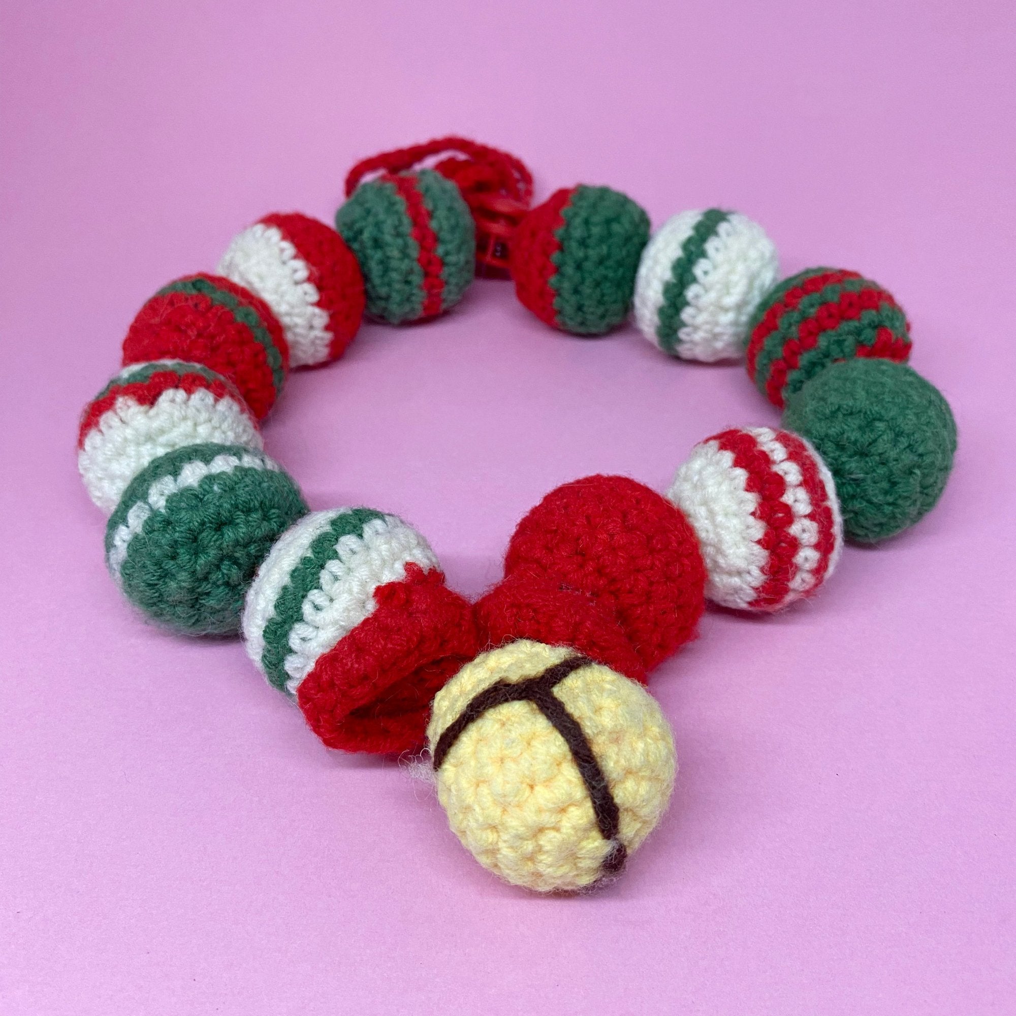 Crochet Christmas Balls Collar For Cats and Dogs