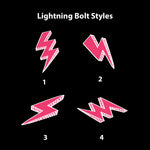 Black + Vivid Pink Lightning Bolt Pet ID Tags in Black | Custom Pet ID Tags Dog Tags by Bashtags®
