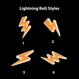 Black + Orange Lightning Bolt - 2x Tags Dog Name Tags by Bashtags