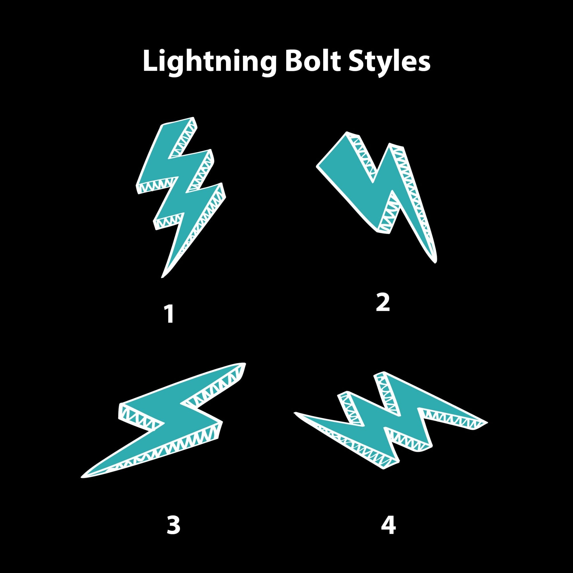 Black + Verdigris Lightning Bolt - 2x Tags Dog Name Tags by Bashtags