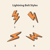 Linen + Carrot Lightning Bolt - 2x Tags Dog Name Tags by Bashtags