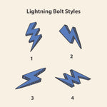 Linen + Lake Blue Lightning Bolt - 2x Tags Dog Name Tags by Bashtags